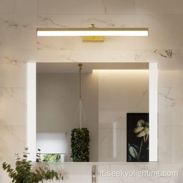 Specchio muro a specchio moderno lineare a LED per il bagno